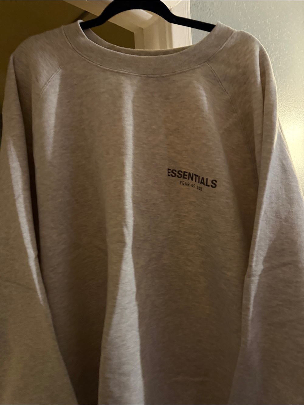 Essentials Men's Crewneck Sweatshirt in Light Gray with Small Logo
